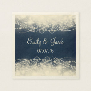 Elegante kant en parels bruiloft servetten