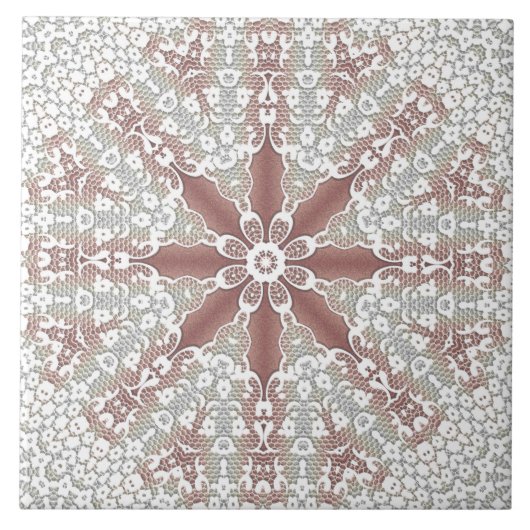 Elegante kant Floral Keramische Tegel Tegeltje (Voorkant)