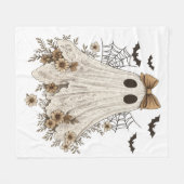 Elegante kant geest met boog | Floral Ghost Fleece Deken (Voorkant (Horizontaal))