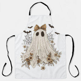 Elegante kant geest met boog | Floral Ghost Schort