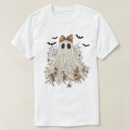 Elegante kant geest met boog | Floral Ghost T-shirt