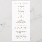 Elegante Kant Goud en Witte Trouwprogramma's Programmakaart (Achterkant)