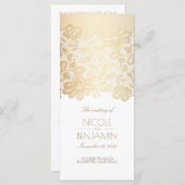 Elegante Kant Goud en Witte Trouwprogramma's Programmakaart (Voorkant / Achterkant)