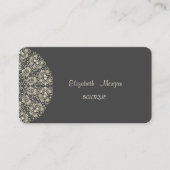 Elegante kant grijs goud visitekaartje (Voorkant)