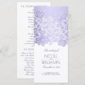 Elegante kant lavendel Paarse bruiloft programma's (Voorkant / Achterkant)