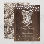 Elegante kant lingerie douche uitnodiging (Voorkant / Achterkant)