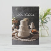 ELEGANTE KANT LOOK JUBILEUM CAKE MET BLOEMIGE TOP KAART (Staand voorkant)