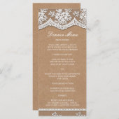 Elegante Kant & Rustiek Craft Paper Slim Diner Men Menu (Voorkant / Achterkant)