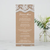 Elegante Kant & Rustiek Craft Paper Slim Diner Men Menu (Staand voorkant)