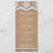 Elegante Kant & Rustiek Craft Paper Slim Diner Men Menu (Voorkant)