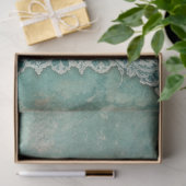 Elegante kant teal grunge decoupage tissuepapier (Geschenk)