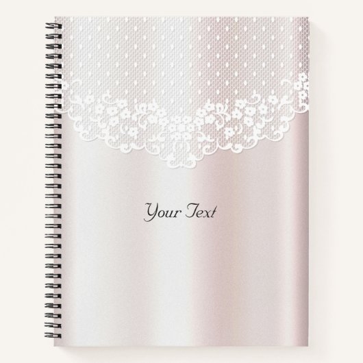 Elegante Kanten Bloem Notebook Notitieboek (Voorkant)