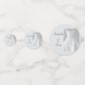 Elegante kanten bruidsscriptie huwelijksfeesttafel confetti (Achterkanten)