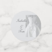 Elegante kanten bruidsscriptie huwelijksfeesttafel confetti (Kleine voorkant)