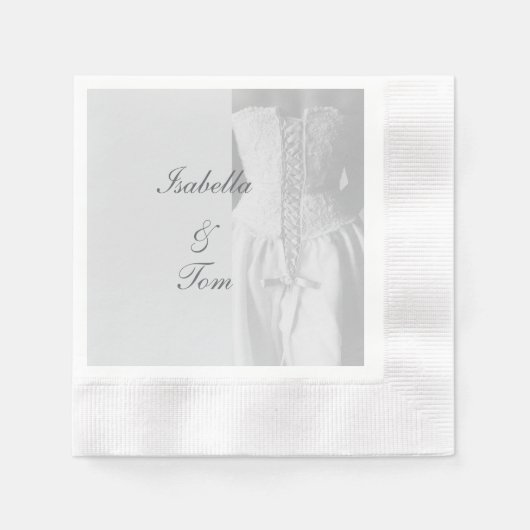 Elegante kanten bruiloftscriptie bruiloftsfeest servet (Voorkant)