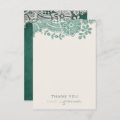 Elegante kanten rustieke bruiloft dank u bedankkaart (Voorkant / Achterkant)