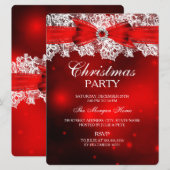 Elegante Kanten & Strik Kerst Uitnodiging (Voorkant / Achterkant)