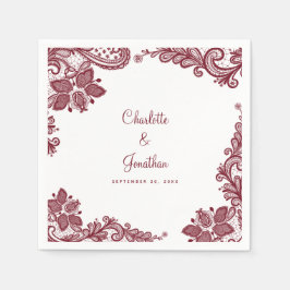 Elegante Kanten Trouw Verlovings Bruid & Bruidegom Servet