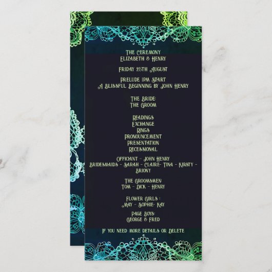 Elegante Kanten Trouwuitnodiging (Voorkant / Achterkant)