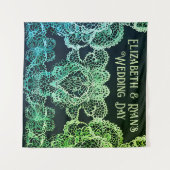 Elegante Kanten Trouwuitnodiging Wandkleed (Voorkant (horizontaal))