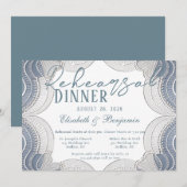 Elegante kantgrens in blauw repetitiediner kaart (Voorkant / Achterkant)