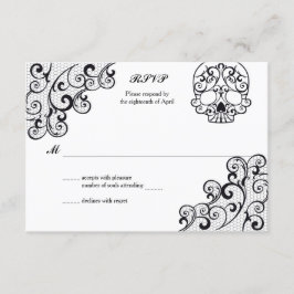 Elegante kantschedel Calavera RSVP-kaart RSVP Kaartje