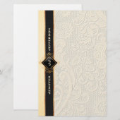 Elegante  kanttextuur Stationery Paper Briefpapier (Voorkant / Achterkant)