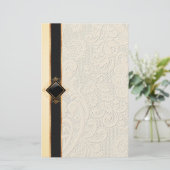 Elegante  kanttextuur Stationery Paper Briefpapier (Staand voorkant)