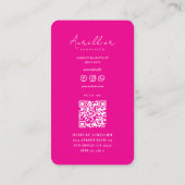 Elegante kapper diepe roze fuchsia visitekaartje (Achterkant)