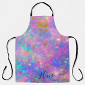 Elegante Kapper Fire Opal Kapsalon Naam Schort (Voorkant)