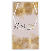 Elegante kapper gouden schaar Haarstylist roze Klein Cadeauzakje (Achterkant)