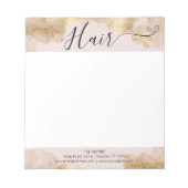 Elegante kapper Haarstylist roze gouden schaar Notitieblok (Voorkant)