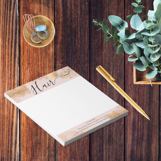 Elegante kapper Haarstylist roze gouden schaar Notitieblok