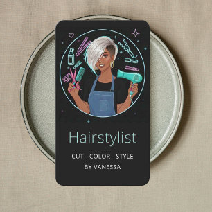 Elegante Kapper Kleurist Hairstylist Modern Visitekaartje