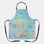 Elegante kapper Opal Stone Haarstylist naam Schort (Voorkant)