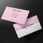 Elegante kapper script wit & roze minimaal visitekaartje