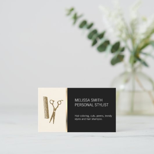 Elegante kapper visitekaartje (Staand voorkant)