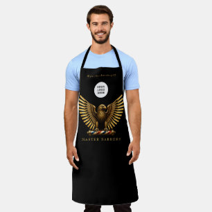 Elegante Kapperszaak Gouden Adelaar Logo Personeel Schort