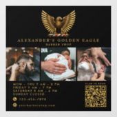 Elegante kapperszaak Gouden Adelaar QR-code logo Raamsticker (Vel)
