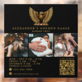 Elegante kapperszaak Gouden Adelaar QR-code logo Raamsticker (Vel 2)