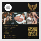 Elegante Kapperszaak Gouden Adelaar QR-code Logo  Raamsticker (Vel)