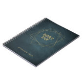 Elegante kapperszaak navy goud elegant notitieboek (Linkerzijde)