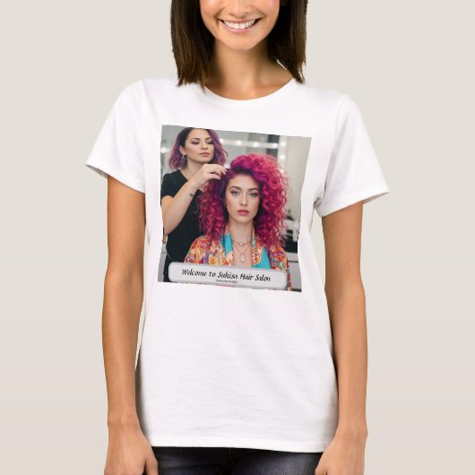 Elegante kapsalon Aangepaste naam T-shirt (Voorkant)