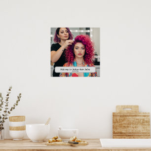 Elegante kapsalon poster met eigen naam