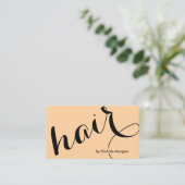 Elegante kapsalon script oranje visitekaartje (Staand voorkant)
