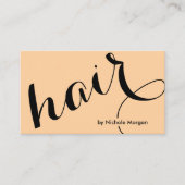 Elegante kapsalon script oranje visitekaartje (Voorkant)