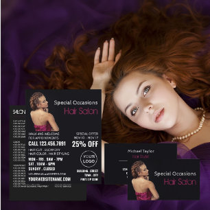 Elegante kapsel, kapper, kapsalon flyer