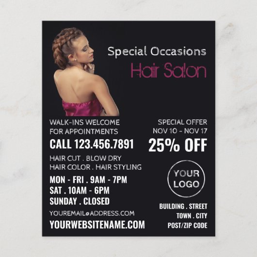 Elegante kapsel, kapper, kapsalon flyer (Voorkant)