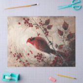Elegante kardinaal en bessen Decoupage Tissuepapier (Craft)