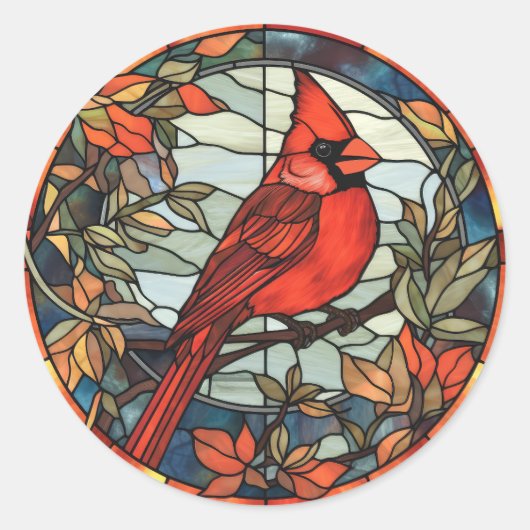 Elegante Kardinaal Ronde Sticker (Voorkant)